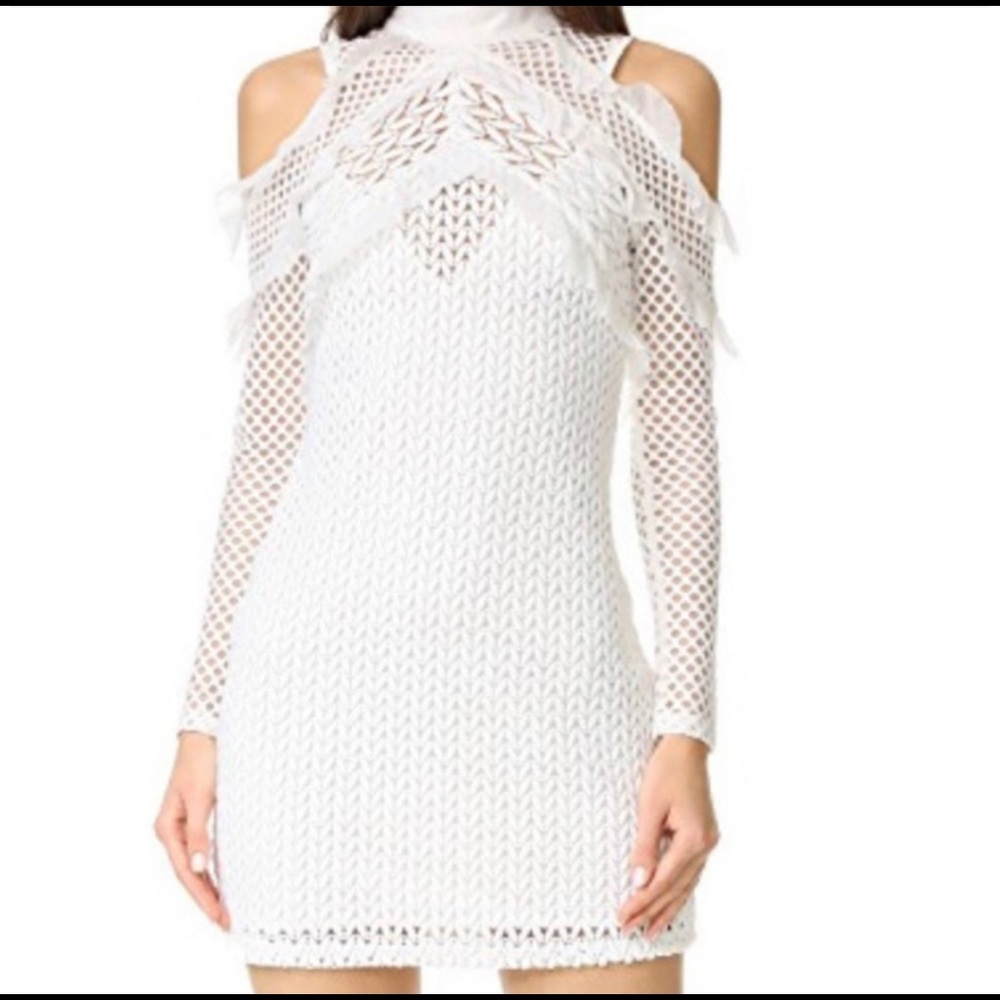 Self-Portrait Purl Knit Combi Dress White Size 0